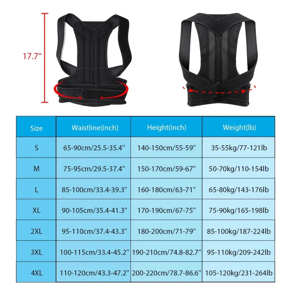PosturePro™ Adjustable Back Brace – Instant Posture Support & Pain Relief