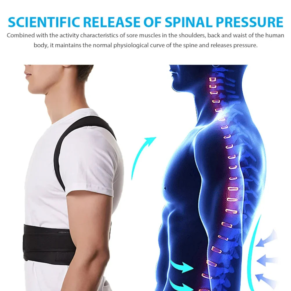 PosturePro™ Adjustable Back Brace – Instant Posture Support & Pain Relief