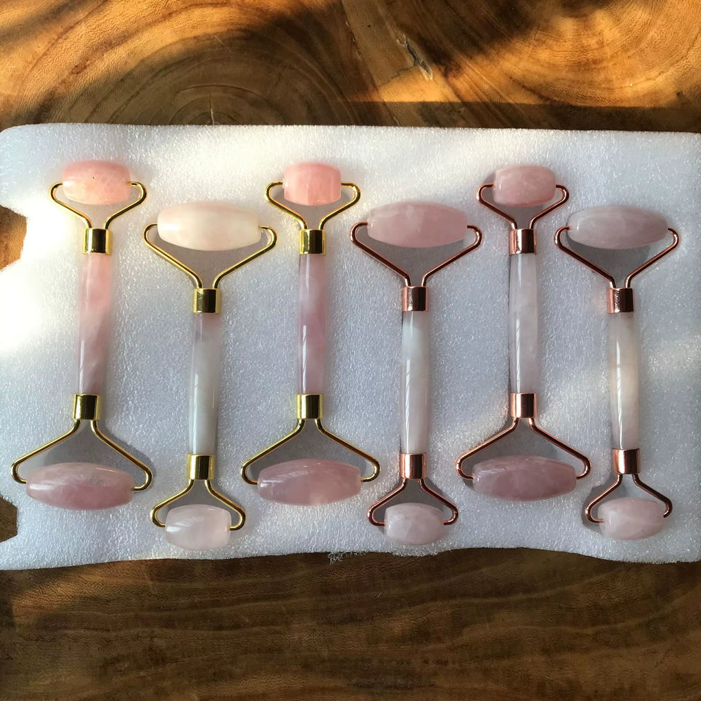 Rose Quartz Jade Roller & Gua Sha Facial Massage Set
