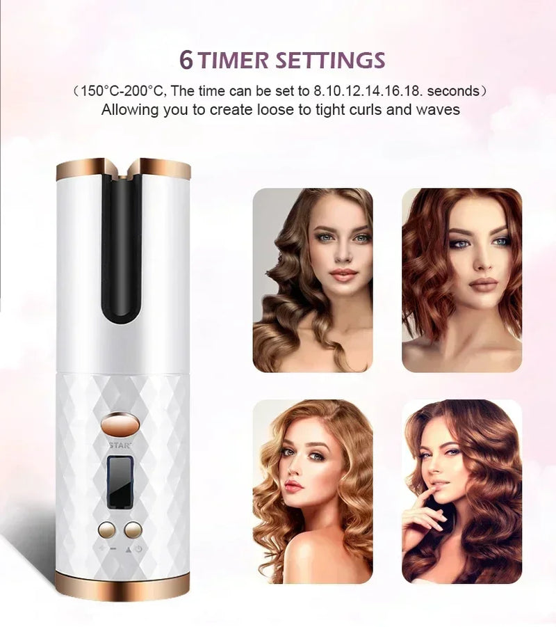 Luxury Automatic Wireless Hair Curler | USB Rechargeable Anti-Scald Curling Tool
