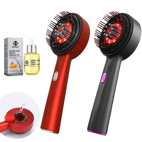 3-in-1 Red Light Scalp Massager & Hair Oil Applicator Brush
