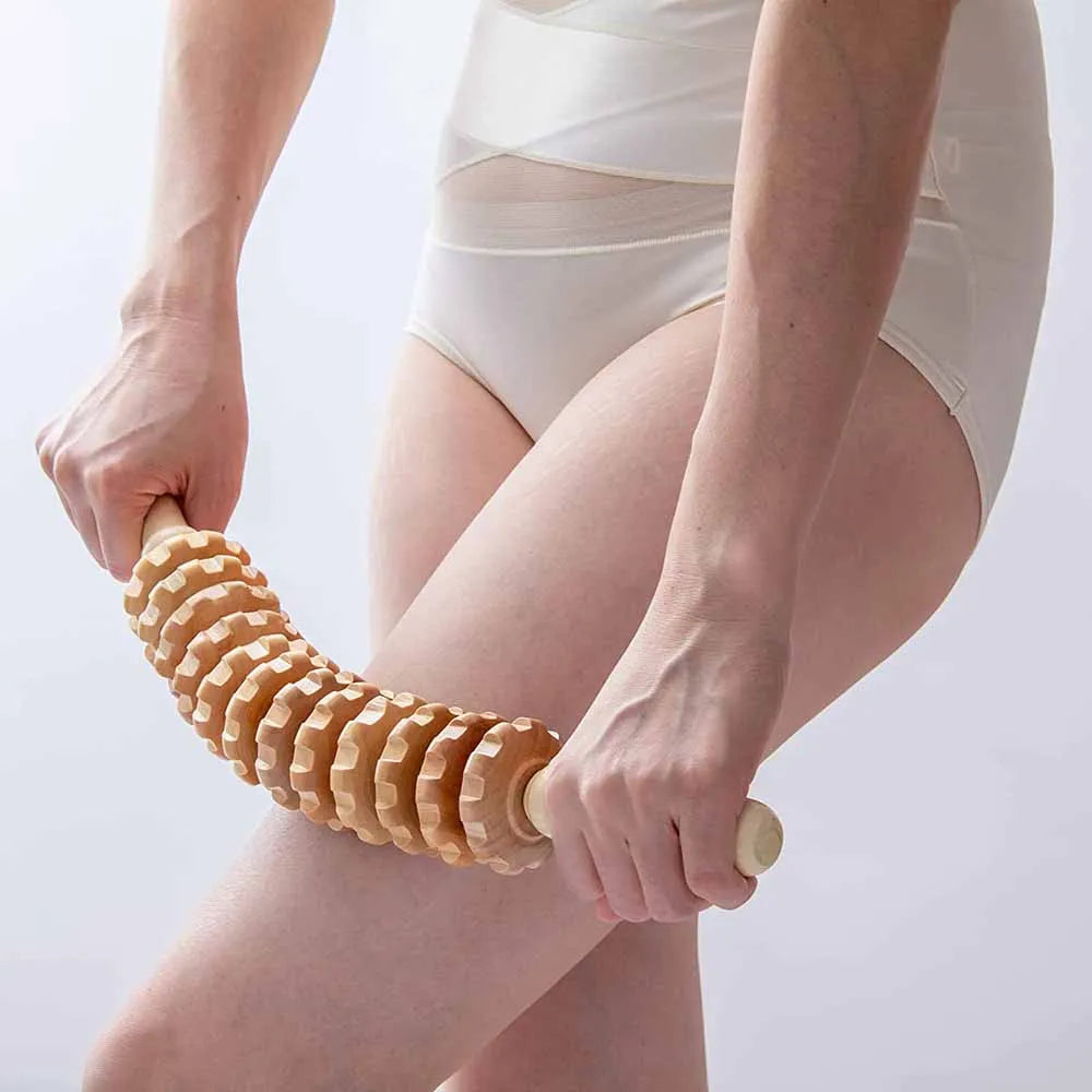 Wooden Lymphatic Drainage Massage Roller Stick | Body Sculpting & Muscle Relief Tool