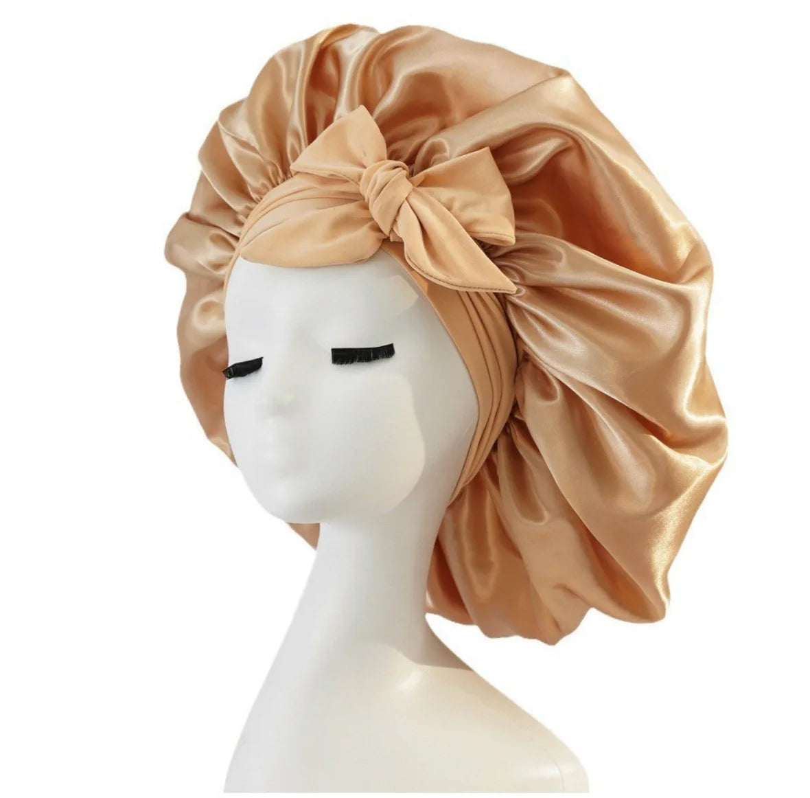 Luxury Satin Silk Bonnet – Adjustable Sleep Cap for Hair Protection