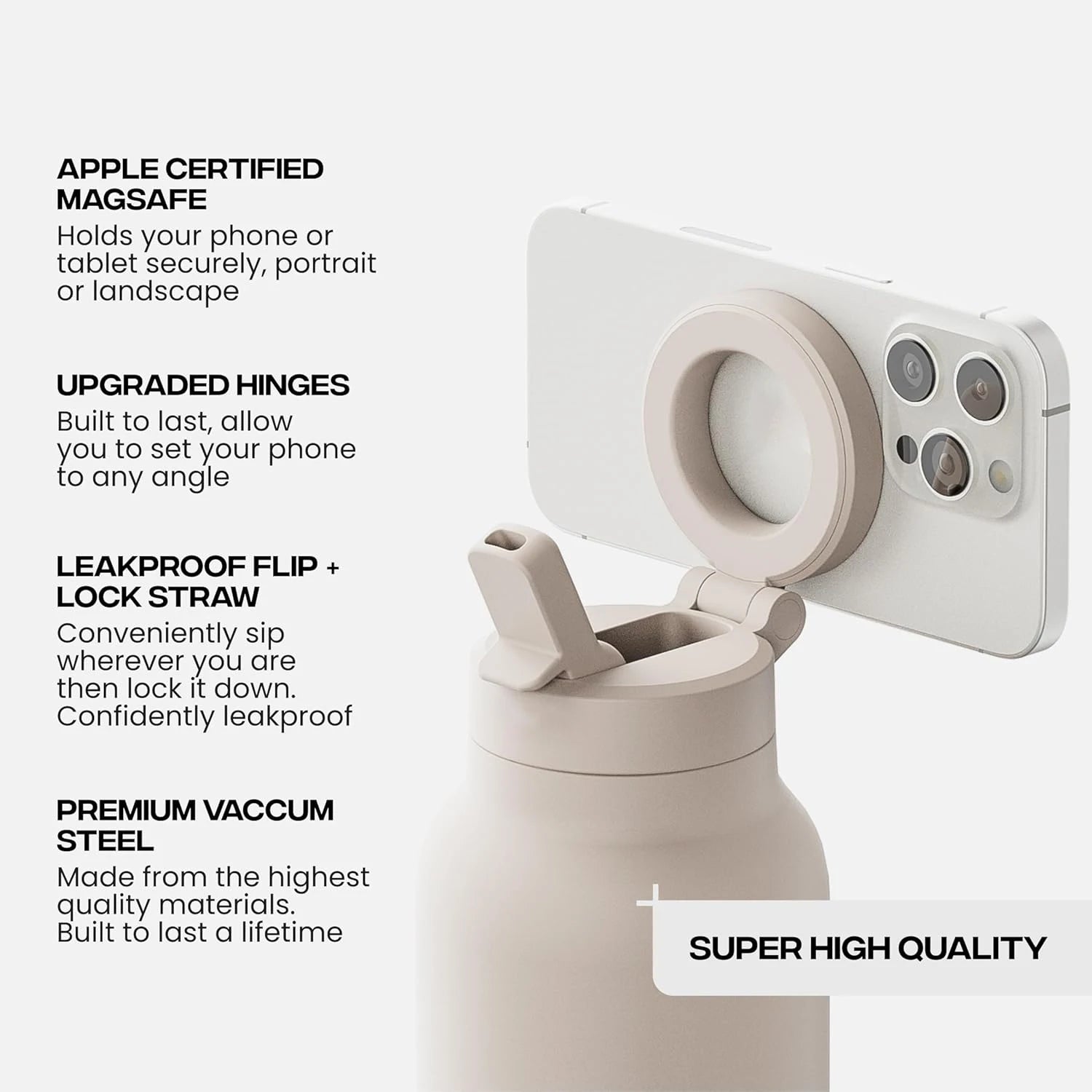 24oz Magnetic Phone Mount Insulated Water Bottle