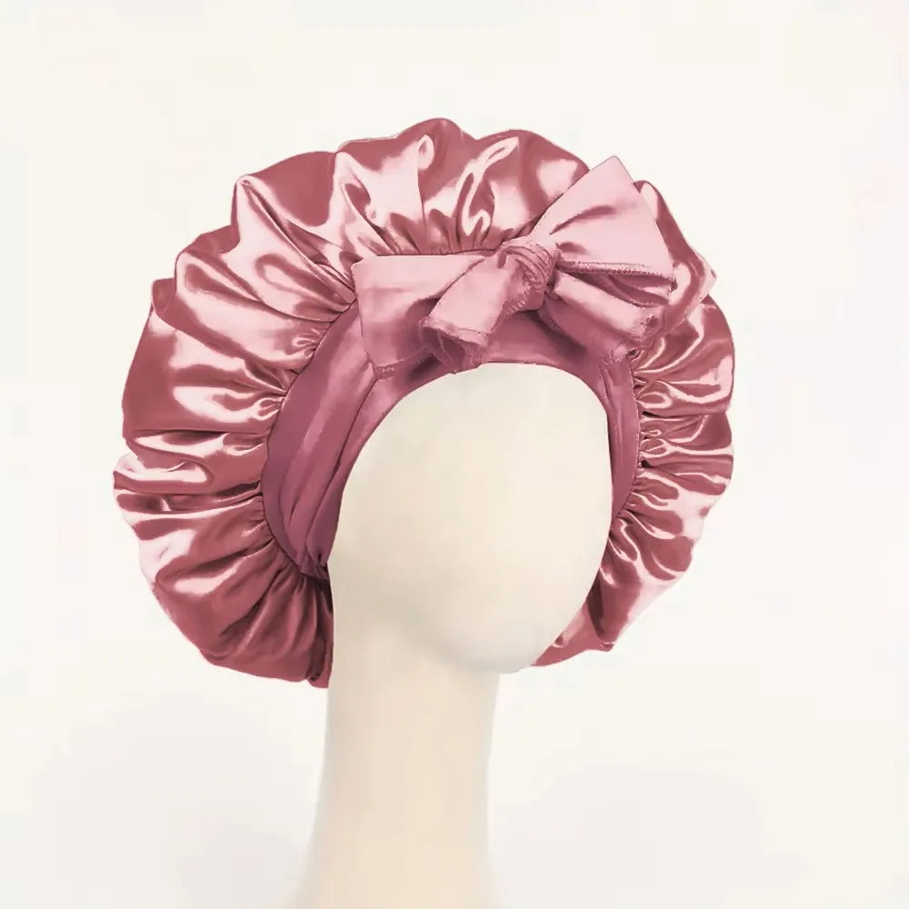 Luxury Satin Silk Bonnet – Adjustable Sleep Cap for Hair Protection