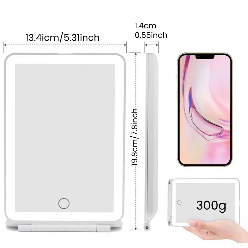 Rechargeable LED Makeup Mirror | Portable Travel Vanity Mirror