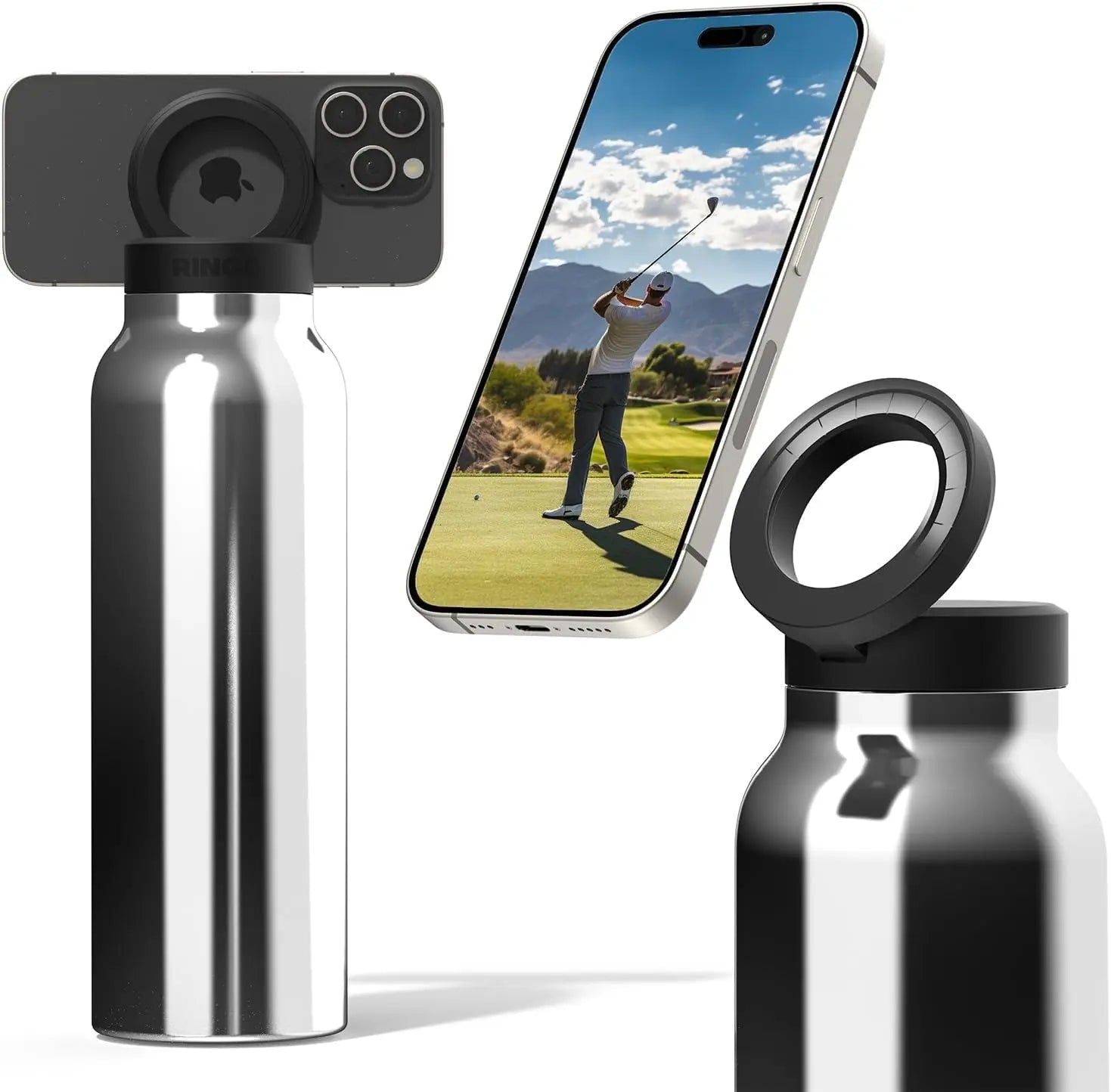 24oz Magnetic Phone Mount Insulated Water Bottle