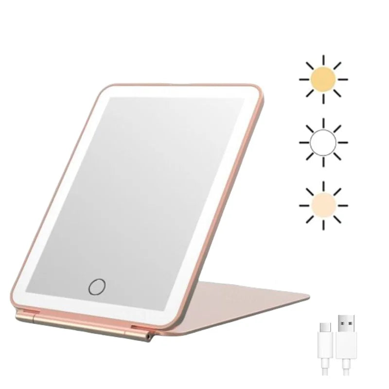 Rechargeable LED Makeup Mirror | Portable Travel Vanity Mirror
