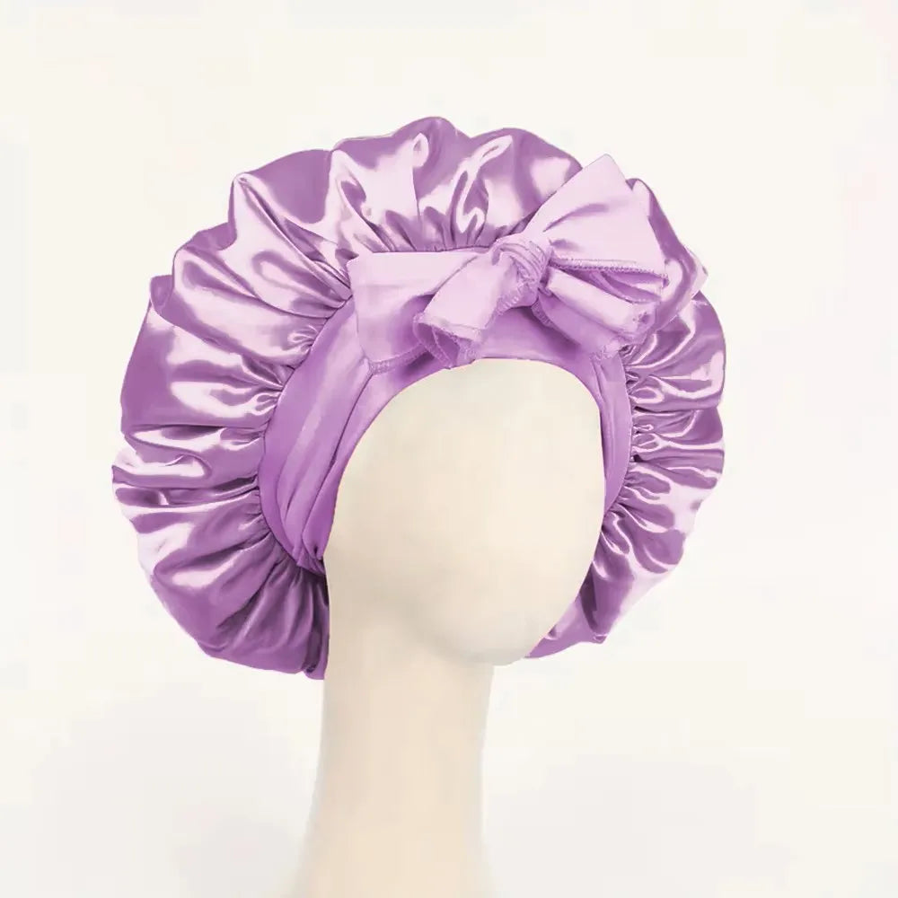Luxury Satin Silk Bonnet – Adjustable Sleep Cap for Hair Protection