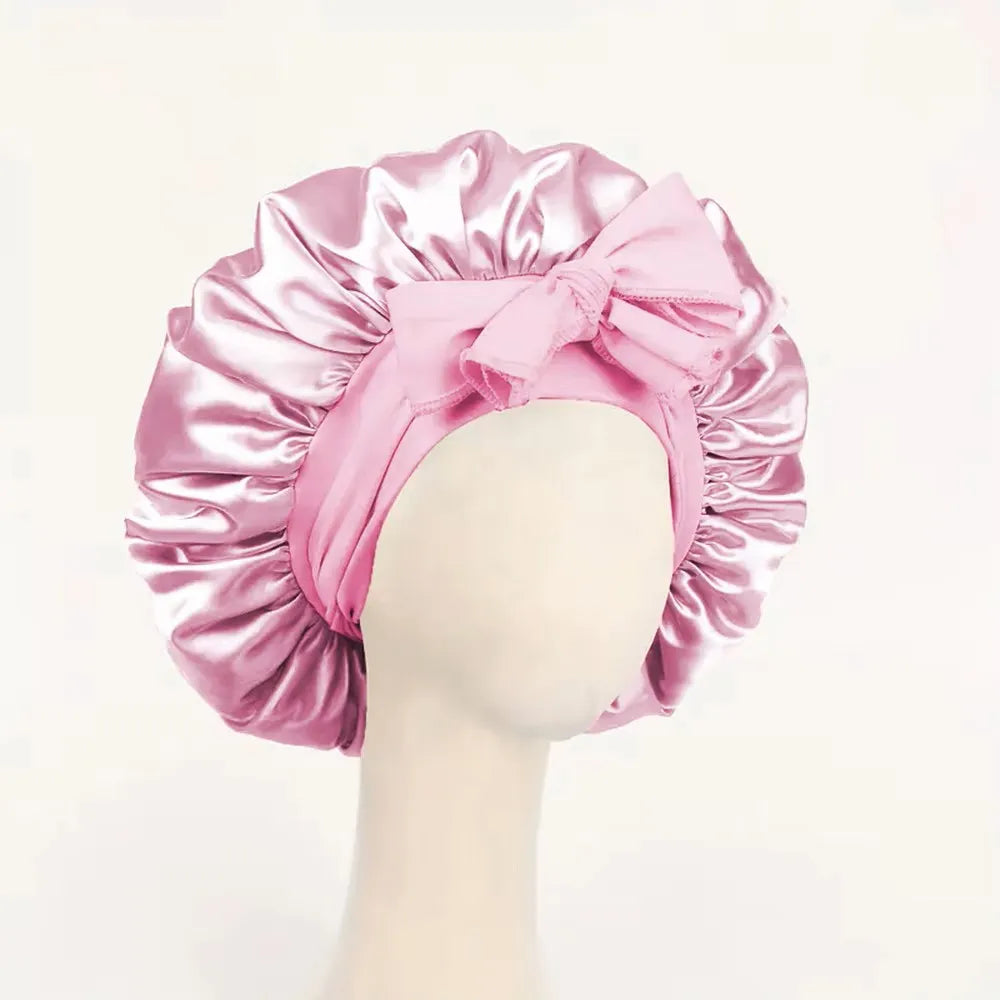 Luxury Satin Silk Bonnet – Adjustable Sleep Cap for Hair Protection