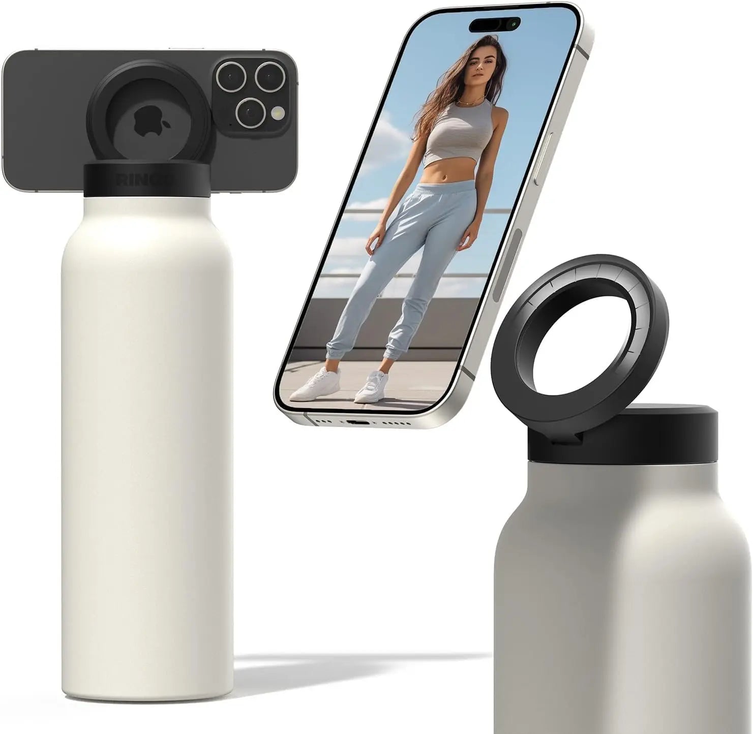 24oz Magnetic Phone Mount Insulated Water Bottle