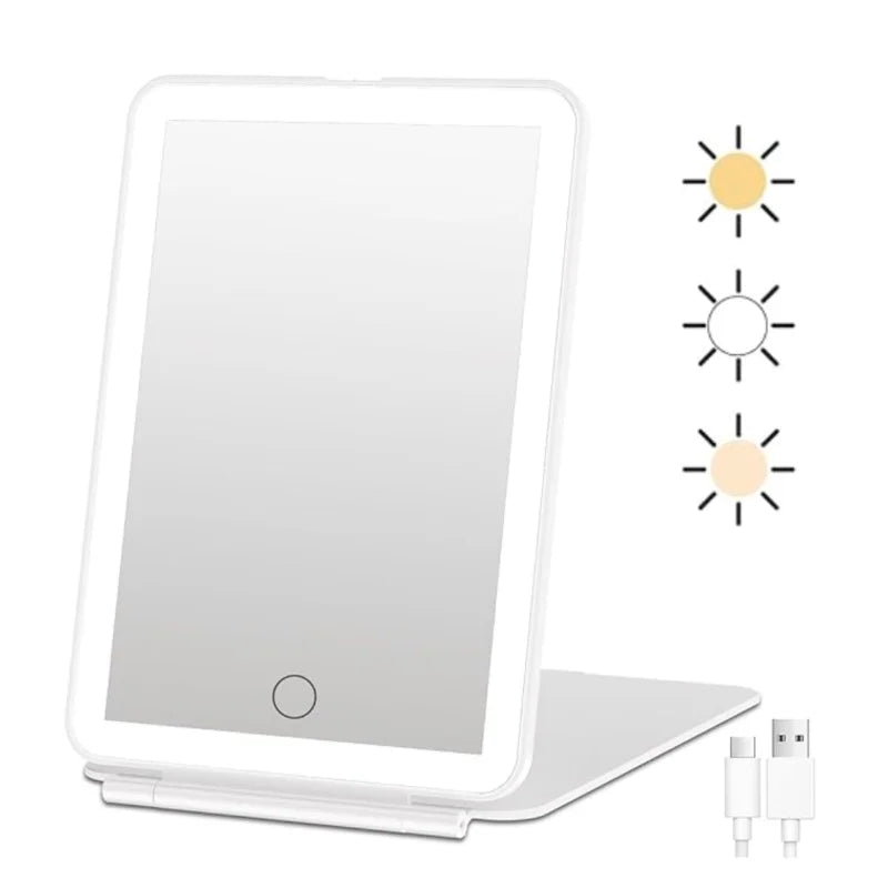 Rechargeable LED Makeup Mirror | Portable Travel Vanity Mirror