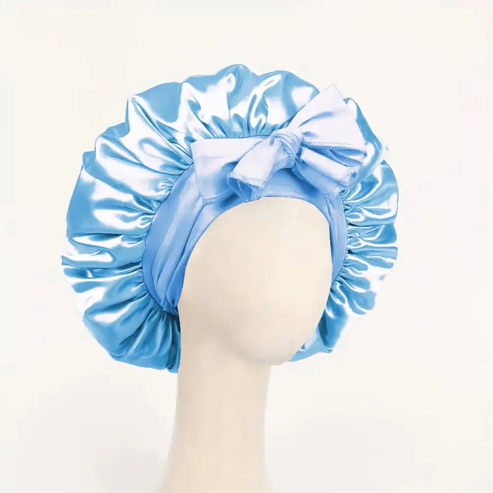 Luxury Satin Silk Bonnet – Adjustable Sleep Cap for Hair Protection
