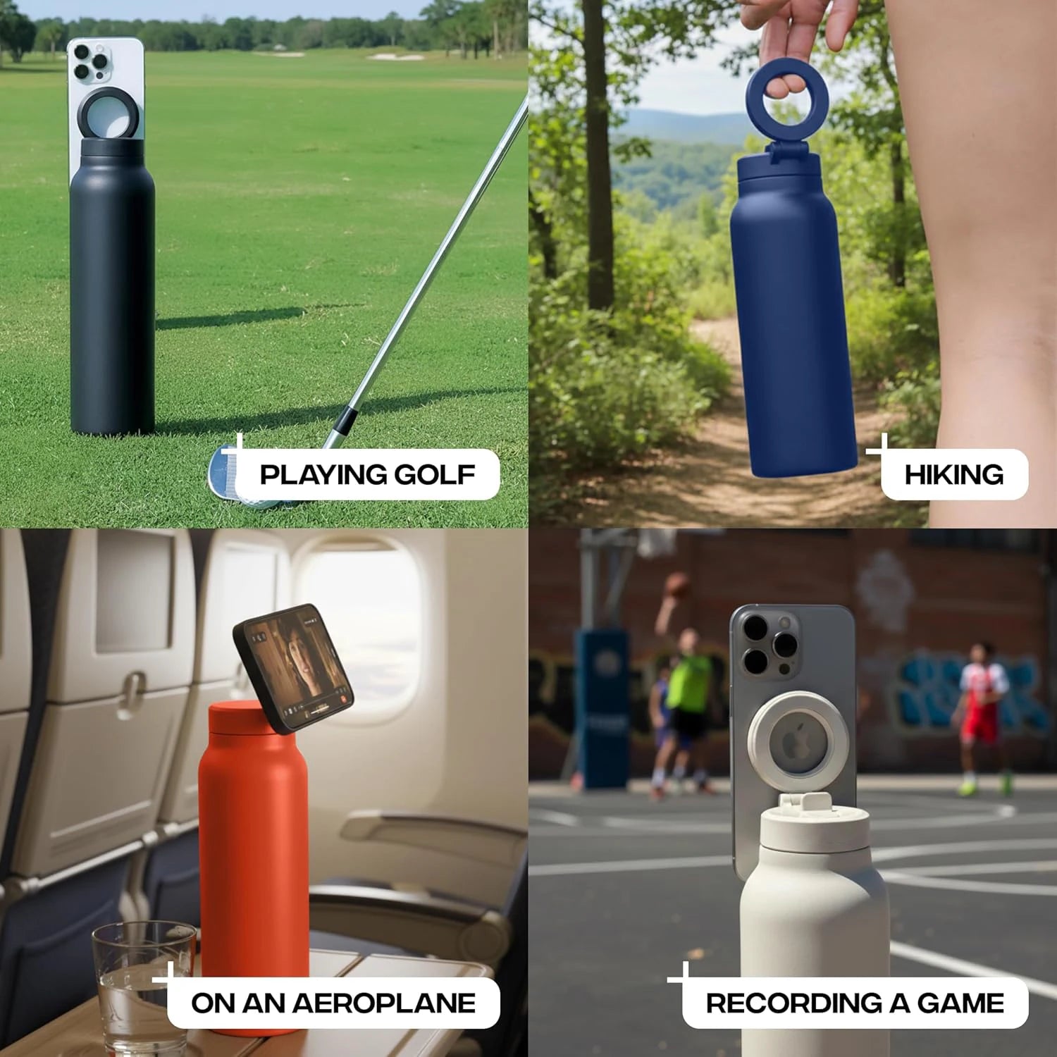 24oz Magnetic Phone Mount Insulated Water Bottle