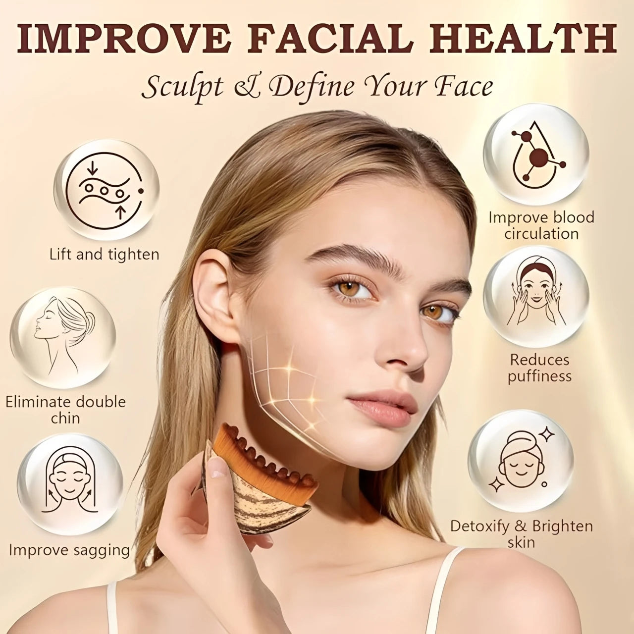 SculptLift Lymphatic Face Brush – Depuff & Define