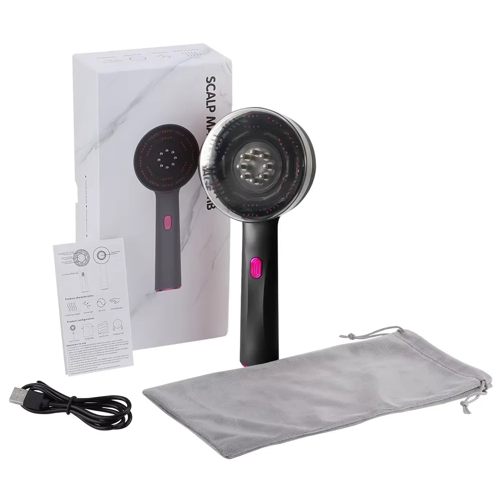 3-in-1 Red Light Scalp Massager & Hair Oil Applicator Brush
