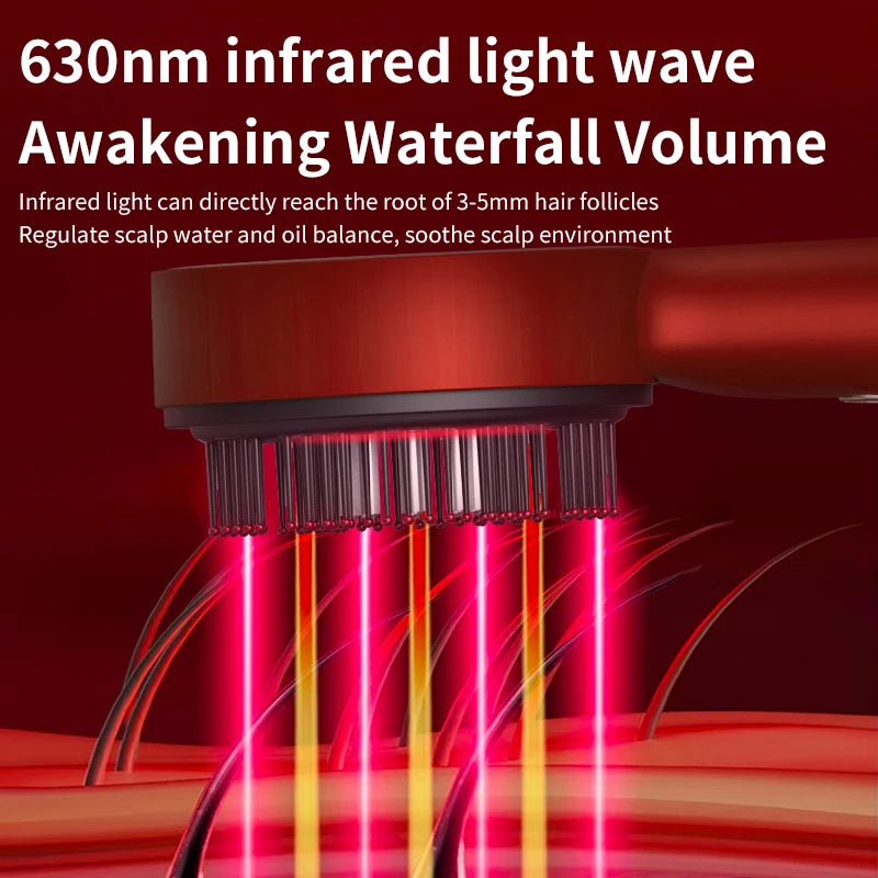3-in-1 Red Light Scalp Massager & Hair Oil Applicator Brush